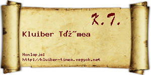 Kluiber Tímea névjegykártya